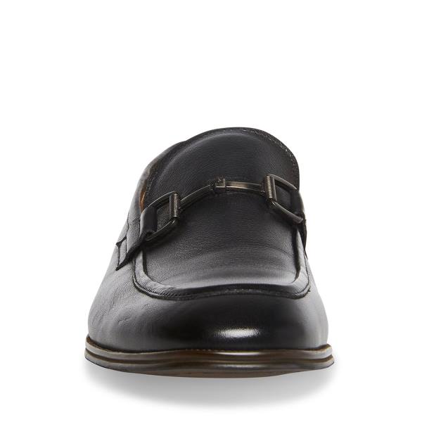 Steve Madden Aahron Läder Loafers Herr Svarta | SM-123WF