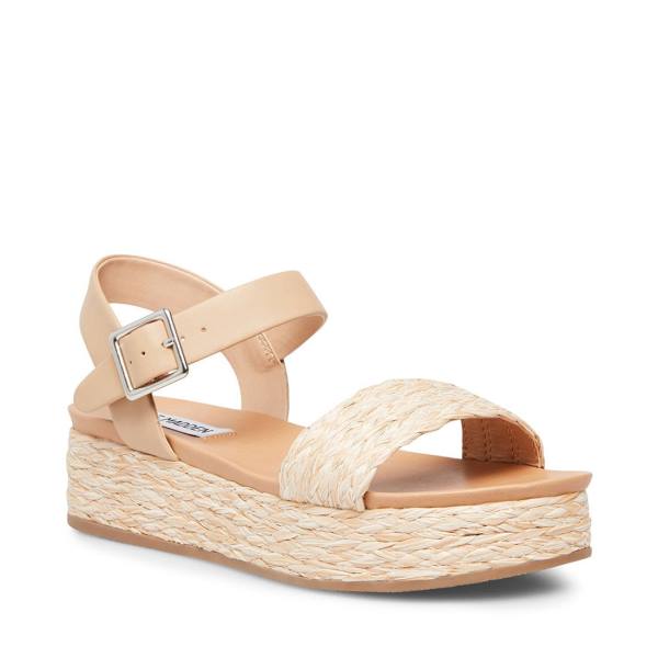 Steve Madden Accord Natural Raffia Sandaler Dam Beige | SM-168RL