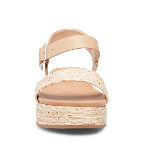 Steve Madden Accord Natural Raffia Sandaler Dam Beige | SM-168RL