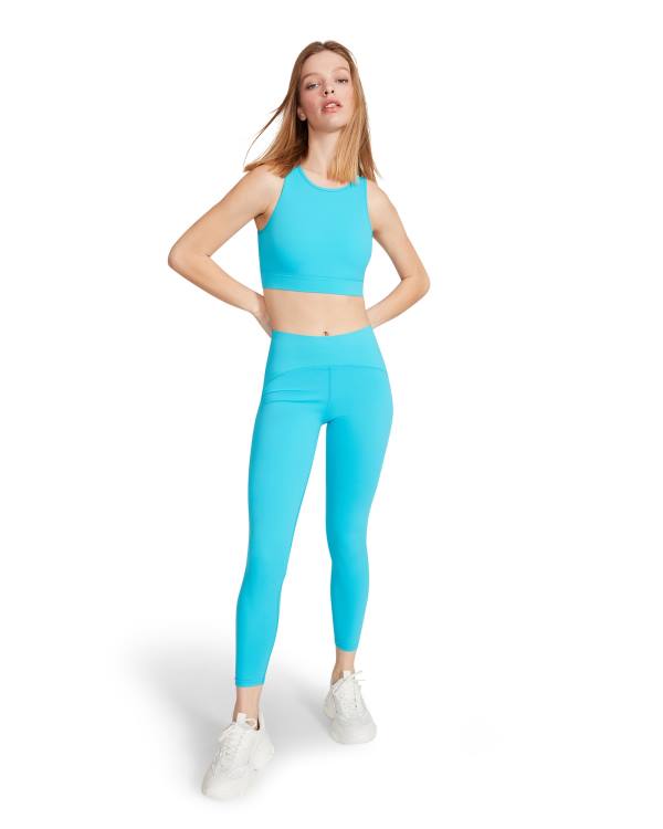 Steve Madden Active Turquoise Leggings Dam Turkos | SM-485UH