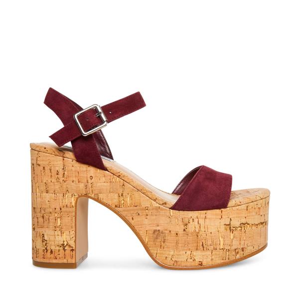 Steve Madden Amarissa Burgundy Mocka Heel Högklackade Skor Dam Vinröda | SM-713EV