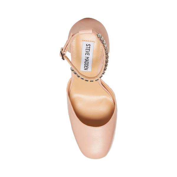 Steve Madden Bangle Blush Läder Heel Högklackade Skor Dam Rosa | SM-507EH