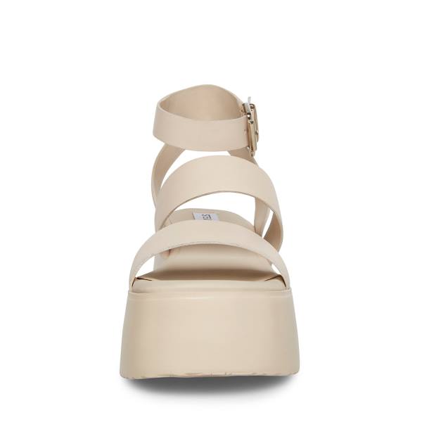 Steve Madden Bay Natural Läder Sandaler Dam Beige | SM-247ZT