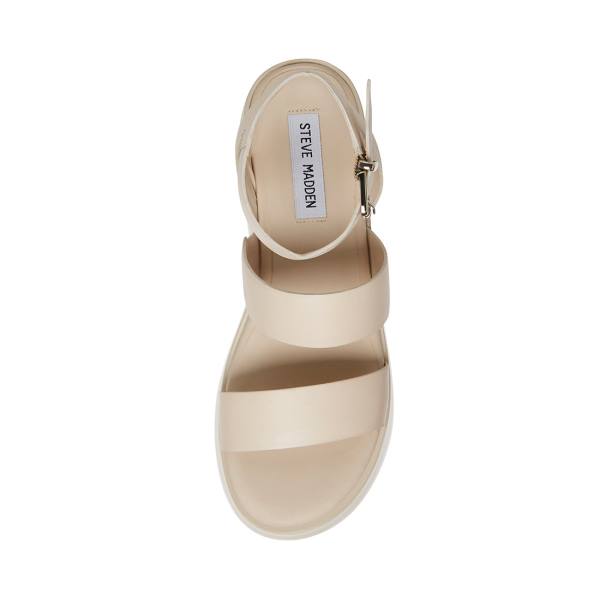 Steve Madden Bay Natural Läder Sandaler Dam Beige | SM-247ZT