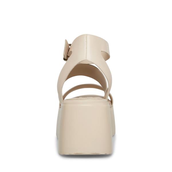 Steve Madden Bay Natural Läder Sandaler Dam Beige | SM-247ZT