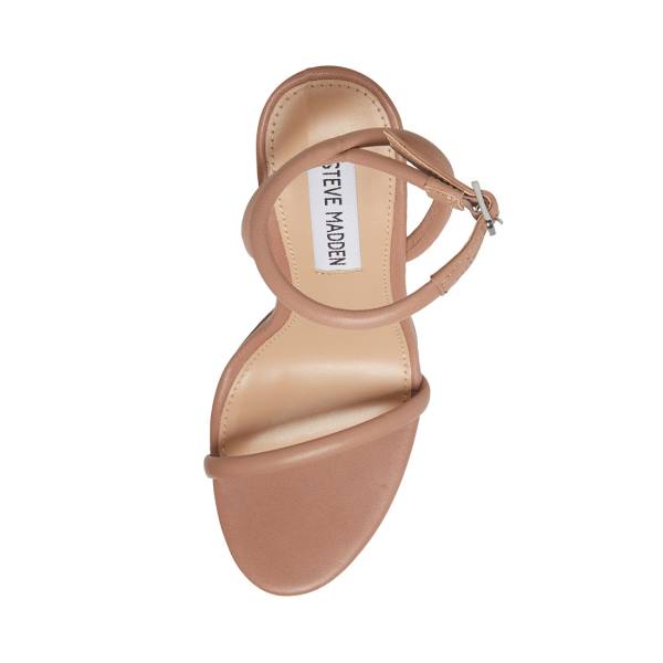 Steve Madden Becky Tan Läder Heel Högklackade Skor Dam Bruna | SM-047RW