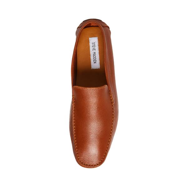 Steve Madden Bergamo Tan Läder Loafers Herr Bruna | SM-210DF