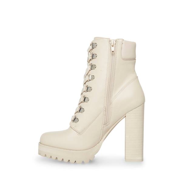 Steve Madden Beso Bone Läder Kängor Dam Beige | SM-405IW