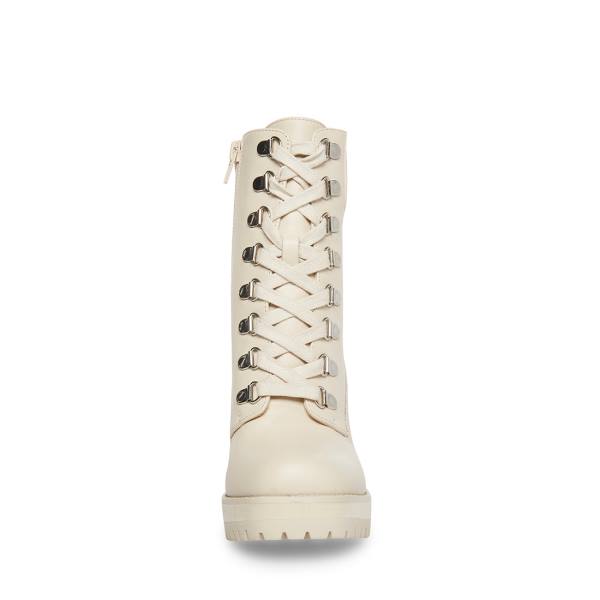 Steve Madden Beso Bone Läder Kängor Dam Beige | SM-405IW