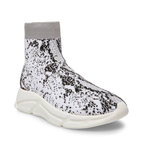 Steve Madden Bitten Snake Sneakers Dam Vita Ormskinn | SM-279RC