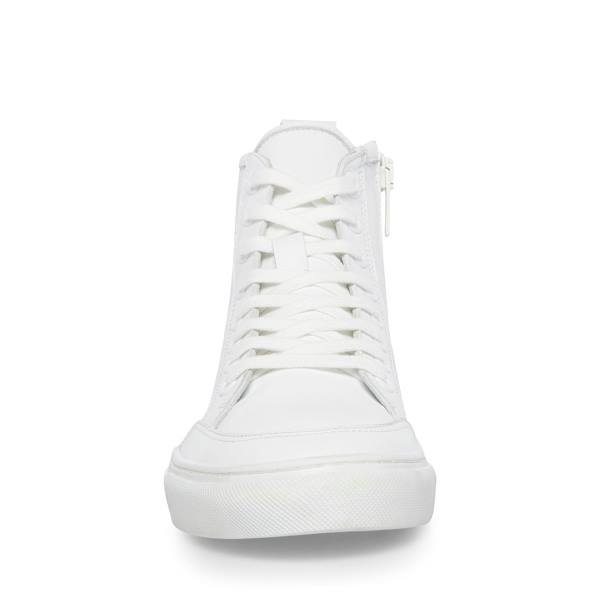 Steve Madden Bragging Läder Sneakers Herr Vita | SM-190YE