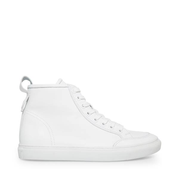 Steve Madden Bragging Läder Sneakers Herr Vita | SM-190YE