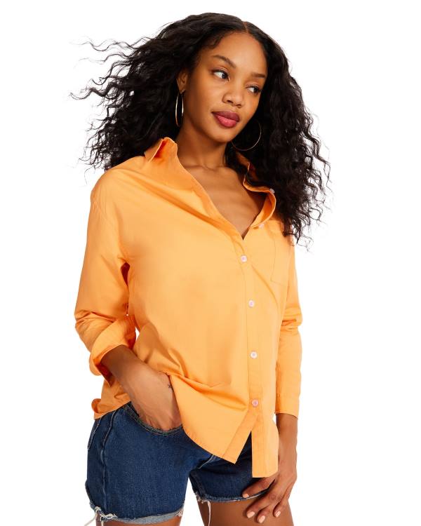 Steve Madden Bright Button Down Blast Dam Orange | SM-921UJ