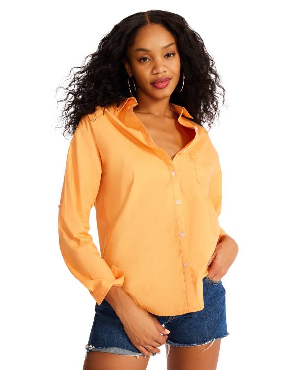 Steve Madden Bright Button Down Blast Dam Orange | SM-921UJ