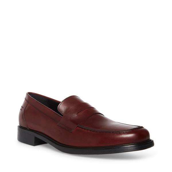 Steve Madden Brookline Burgundy Loafers Herr Vinröda | SM-462RF