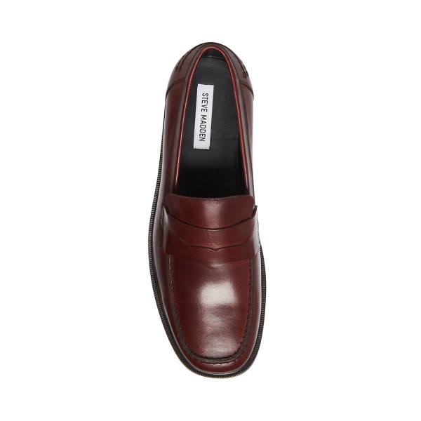 Steve Madden Brookline Burgundy Loafers Herr Vinröda | SM-462RF