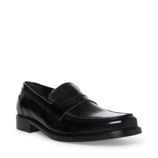 Steve Madden Brookline Lack Loafers Herr Svarta | SM-687DN