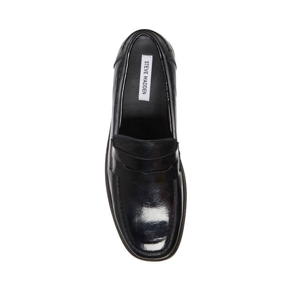 Steve Madden Brookline Lack Loafers Herr Svarta | SM-687DN