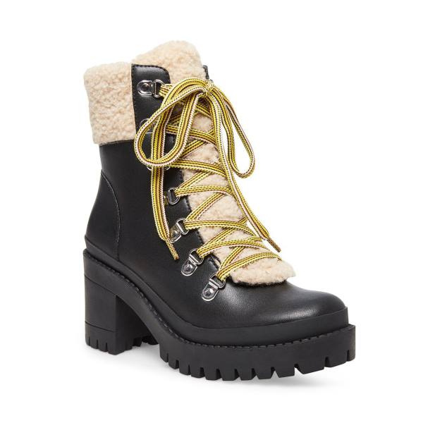 Steve Madden Bundleup Läder Kängor Dam Svarta | SM-531FI