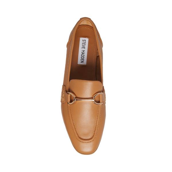 Steve Madden Carrine Cognac Läder Platta Skor Dam Bruna | SM-573VE