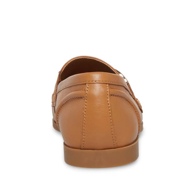 Steve Madden Carrine Cognac Läder Platta Skor Dam Bruna | SM-573VE