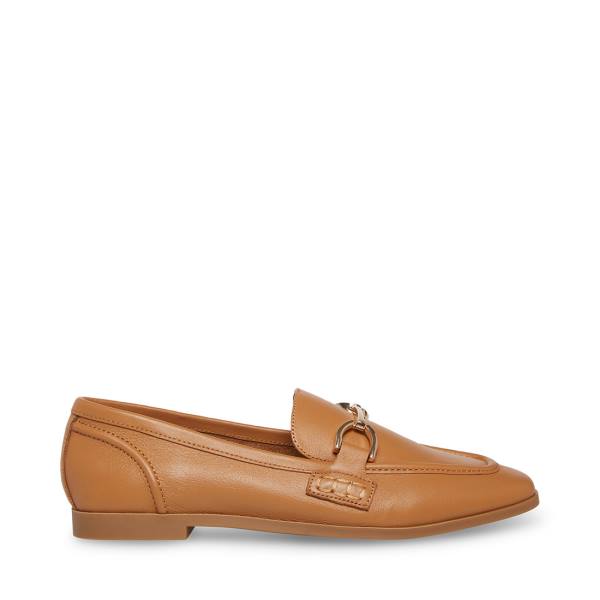 Steve Madden Carrine Cognac Läder Platta Skor Dam Bruna | SM-573VE