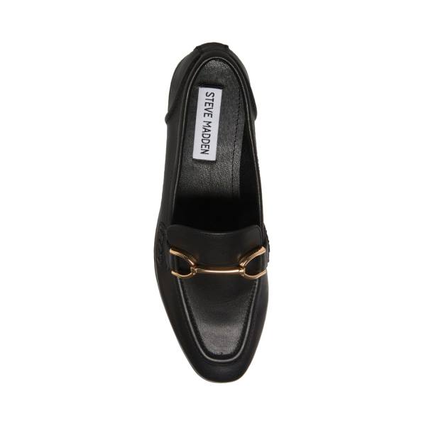 Steve Madden Carrine Läder Platta Skor Dam Svarta | SM-364QI