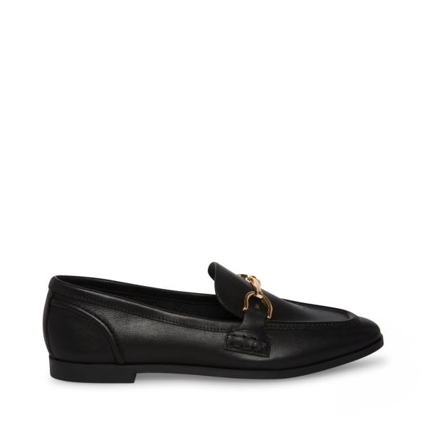 Steve Madden Carrine Läder Platta Skor Dam Svarta | SM-364QI