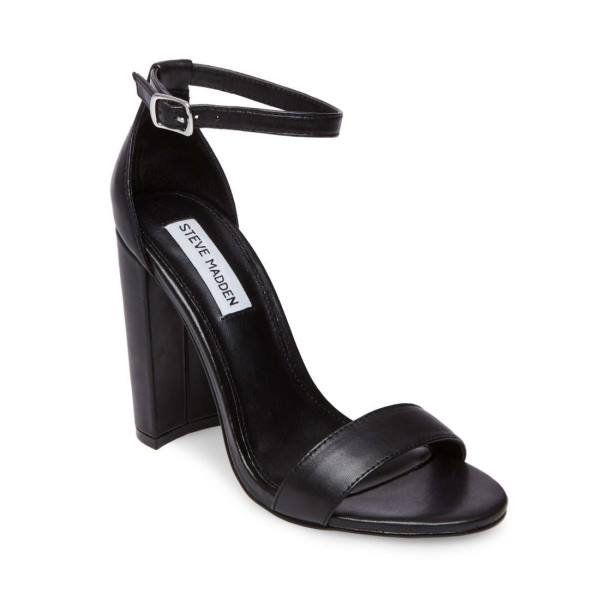 Steve Madden Carrson Läder Heel Högklackade Skor Dam Svarta | SM-528MF