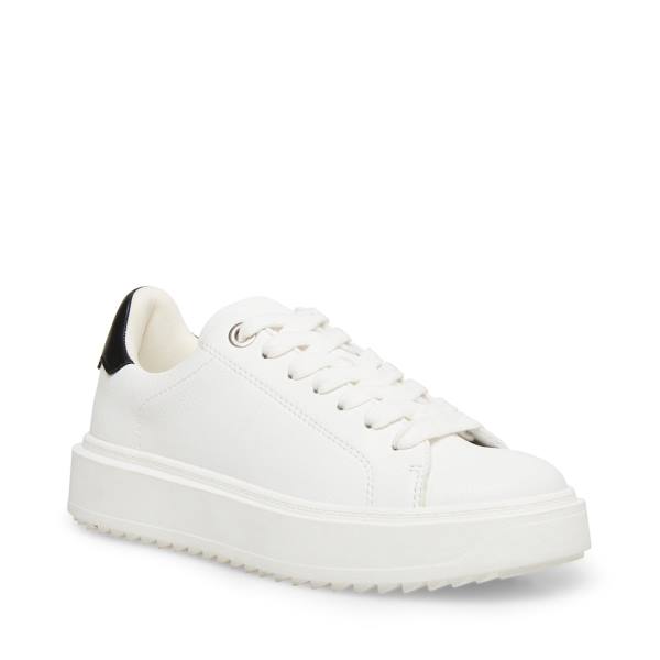 Steve Madden Catcher Sneakers Dam Vita Svarta | SM-294BZ