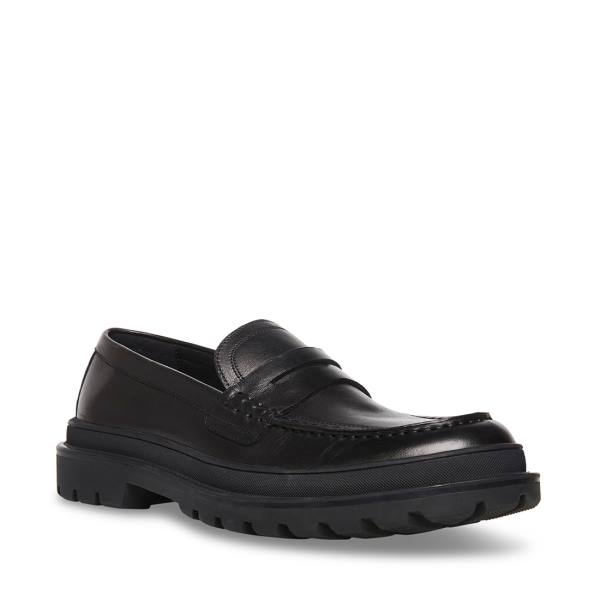 Steve Madden Charles Läder Loafers Herr Svarta | SM-241BG