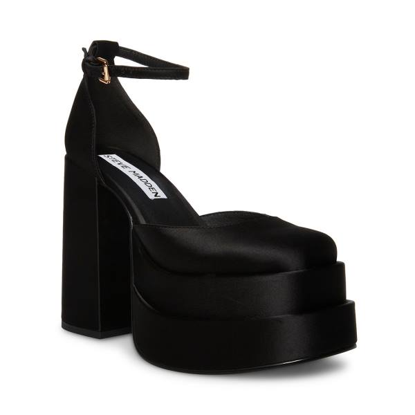 Steve Madden Charlize Satin Heel Högklackade Skor Dam Svarta | SM-178FW