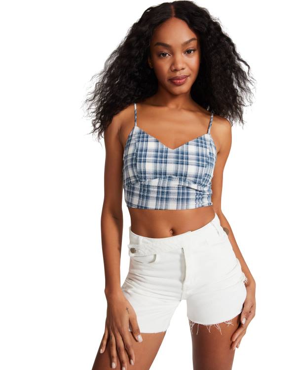 Steve Madden Checkered Tank Blast Dam Blå | SM-804LH