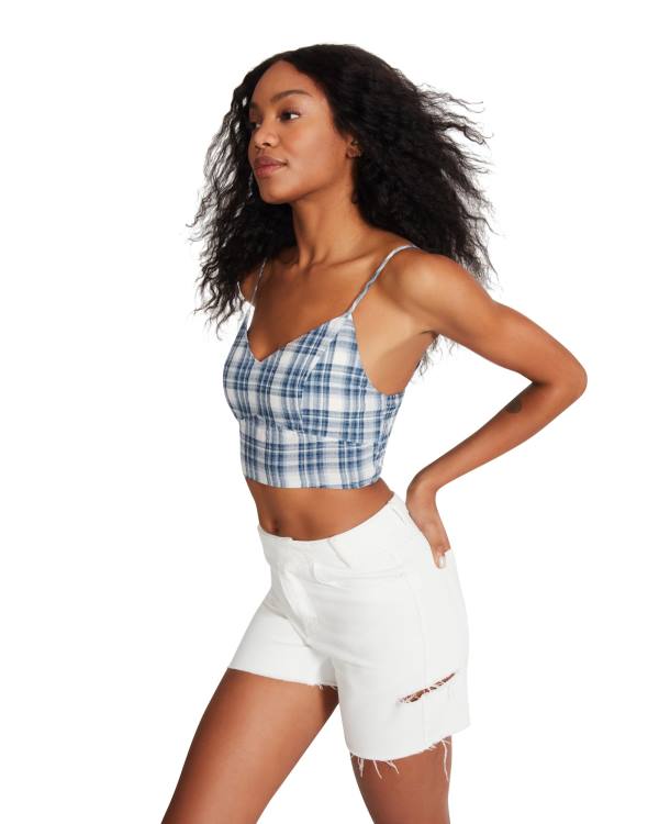 Steve Madden Checkered Tank Blast Dam Blå | SM-804LH