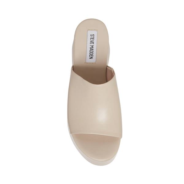 Steve Madden Christa Bone Läder Sandaler Dam Beige | SM-859DE