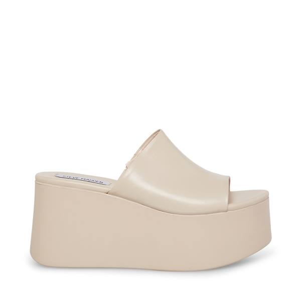 Steve Madden Christa Bone Läder Sandaler Dam Beige | SM-859DE