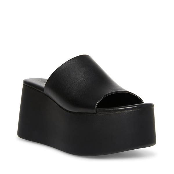 Steve Madden Christa Läder Sandaler Dam Svarta | SM-510KP