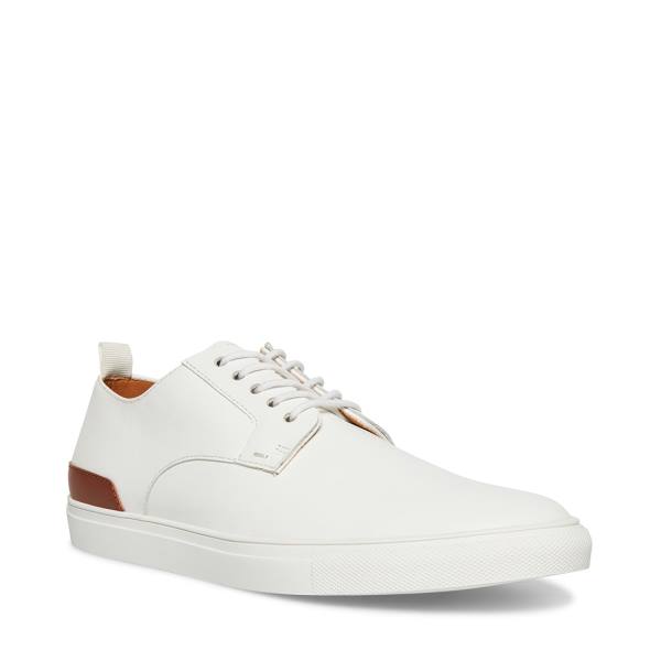 Steve Madden Coltt Läder Sneakers Herr Vita | SM-269XW