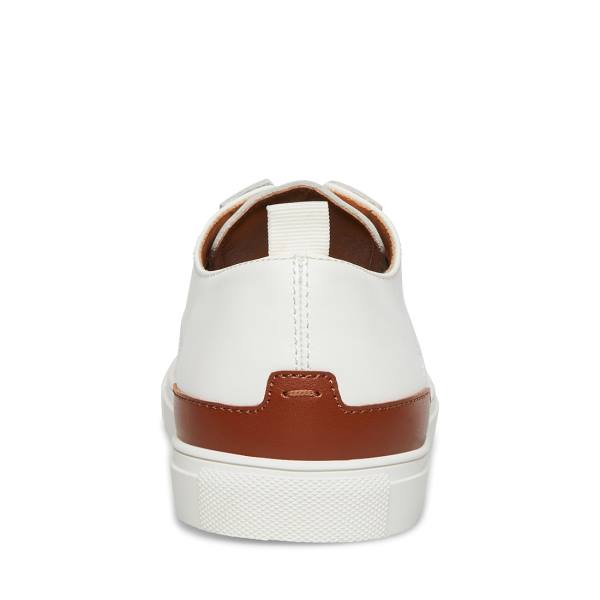 Steve Madden Coltt Läder Sneakers Herr Vita | SM-269XW