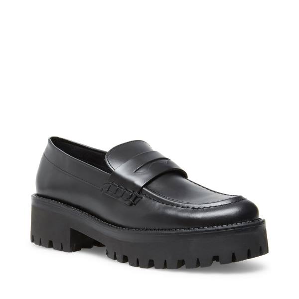 Steve Madden Crew Box Loafers Dam Svarta | SM-468SA