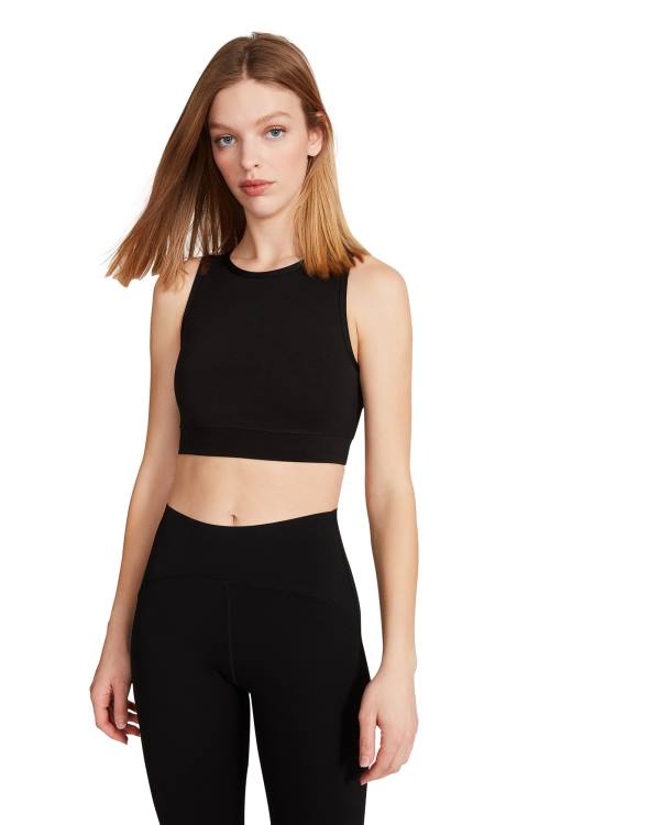 Steve Madden Cropped Active Tank Blast Dam Svarta | SM-350EC