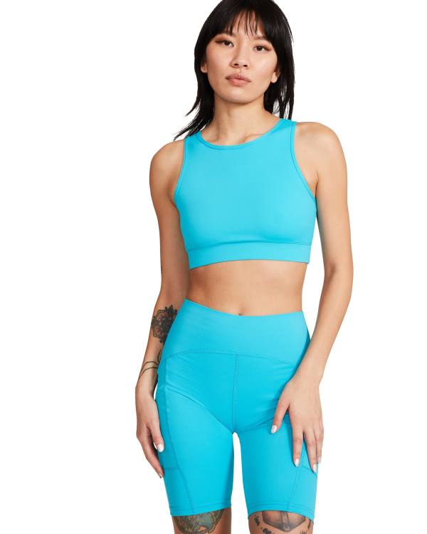 Steve Madden Cropped Active Tank Turquoise Blast Dam Turkos | SM-514WN