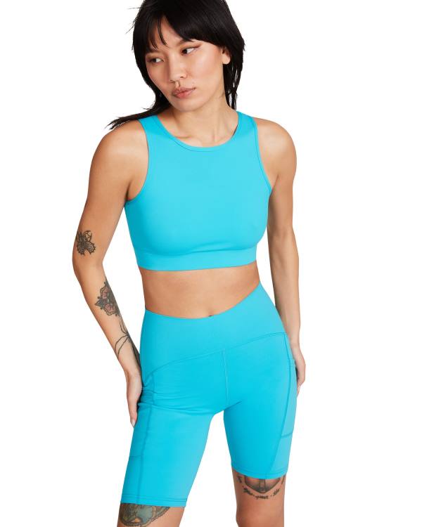 Steve Madden Cropped Active Tank Turquoise Blast Dam Turkos | SM-514WN