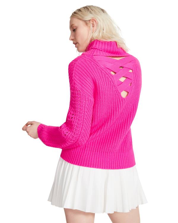 Steve Madden Cross Back Turtleneck Tröja Blast Dam Rosa | SM-620CN