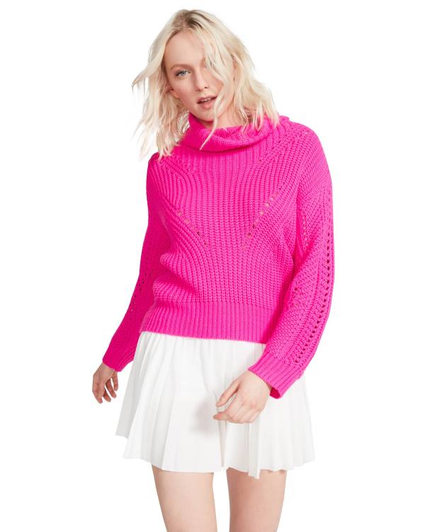 Steve Madden Cross Back Turtleneck Tröja Blast Dam Rosa | SM-620CN