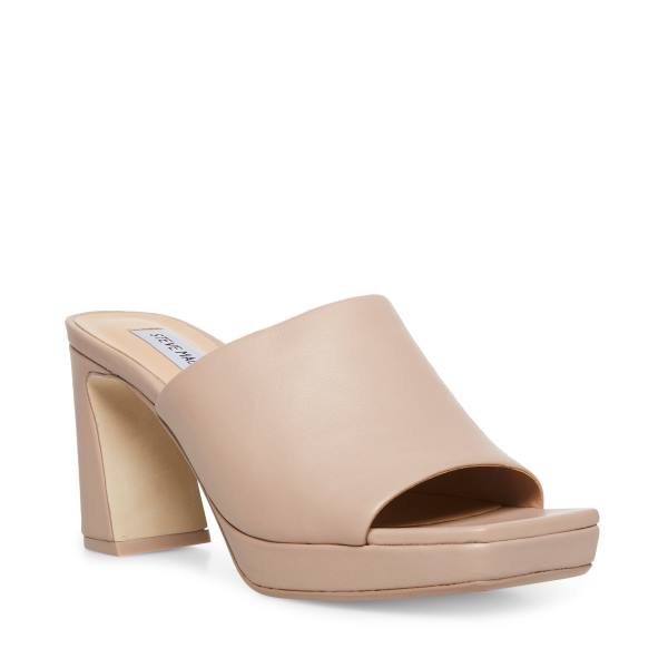 Steve Madden Dedicate Taupe Läder Heel Högklackade Skor Dam Grå Bruna | SM-408YP