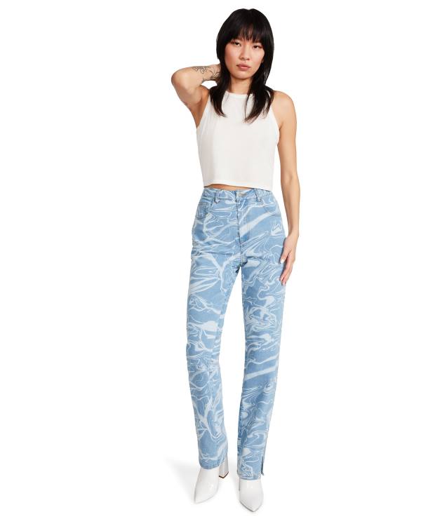 Steve Madden Denim Swirl Pants Byxor Dam Blå | SM-605QE