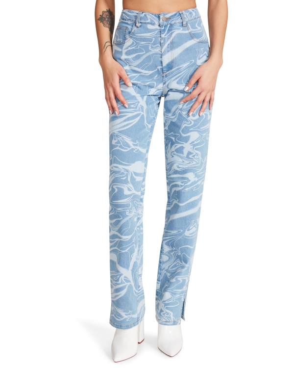 Steve Madden Denim Swirl Pants Byxor Dam Blå | SM-605QE