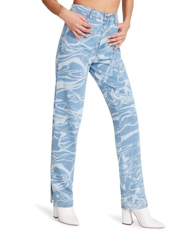 Steve Madden Denim Swirl Pants Byxor Dam Blå | SM-605QE