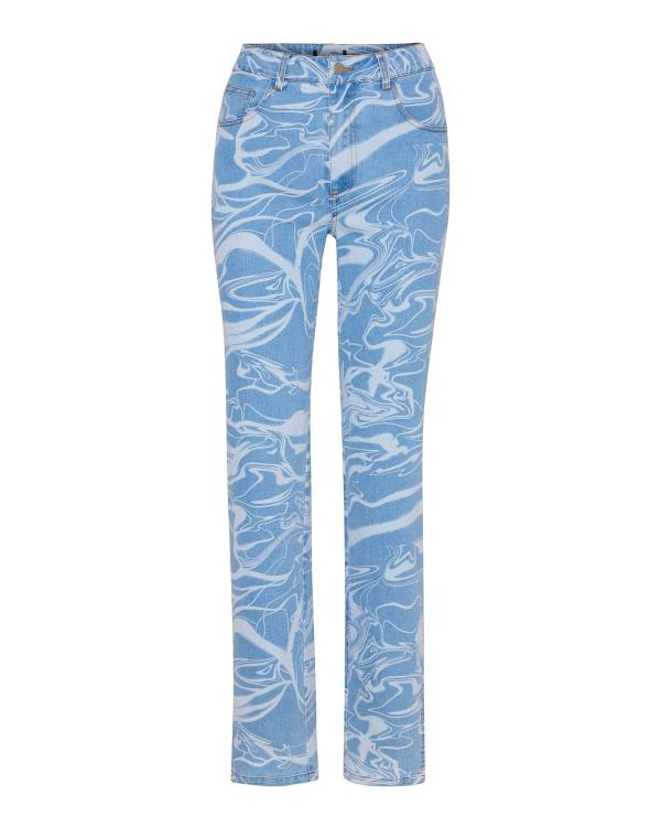 Steve Madden Denim Swirl Pants Byxor Dam Blå | SM-605QE